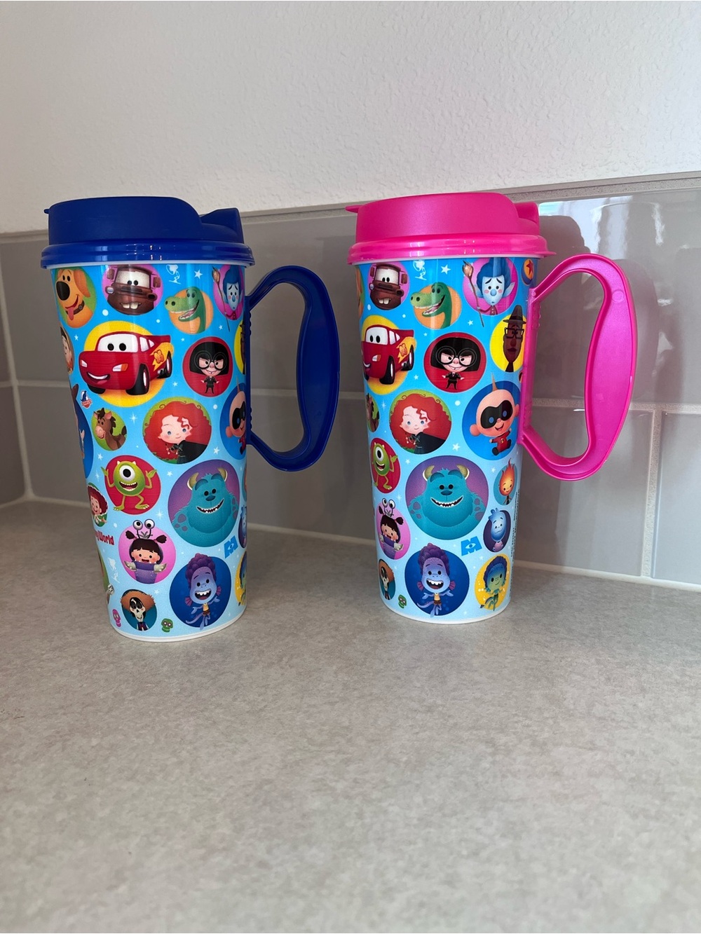 2 Disney Pixar Whirley Souvenir Cups
